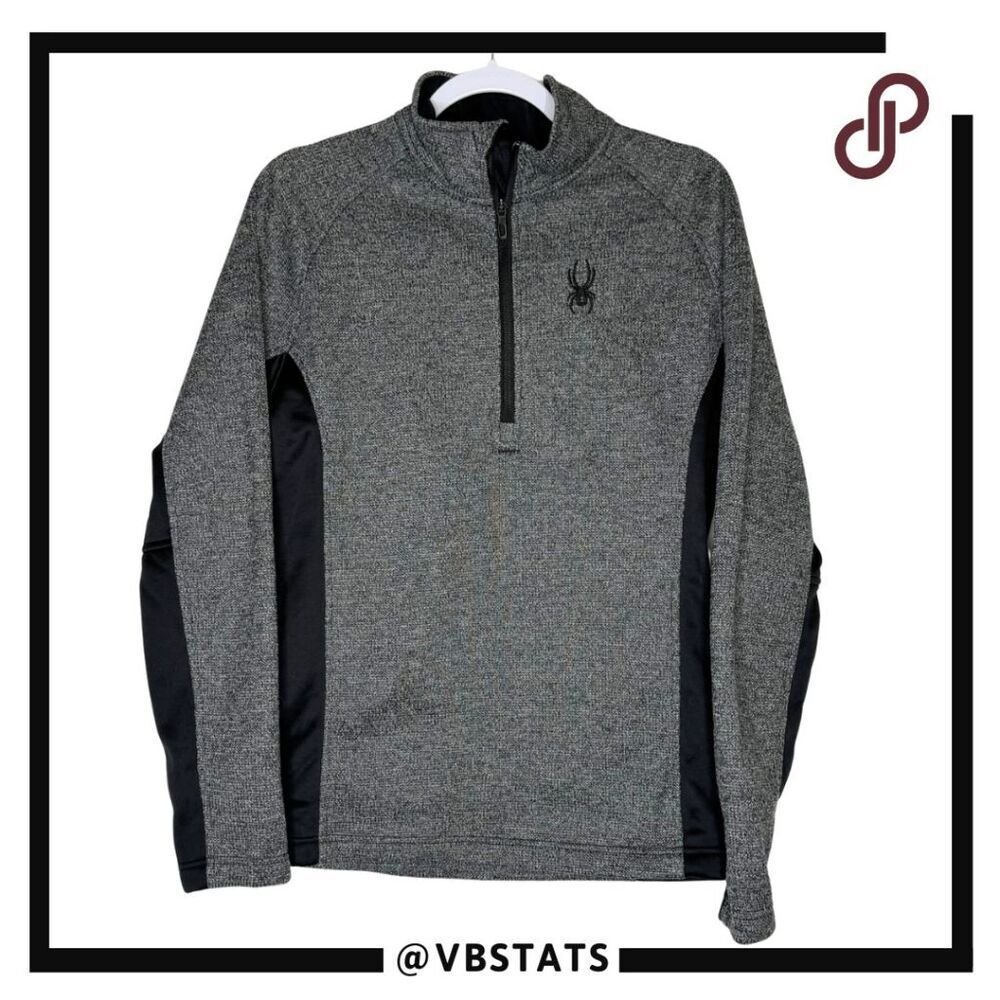 Spyder Men's 1/2 Zip Colorblock Fleece Lined‎ Outbound Sweatshirt Gray Medium
